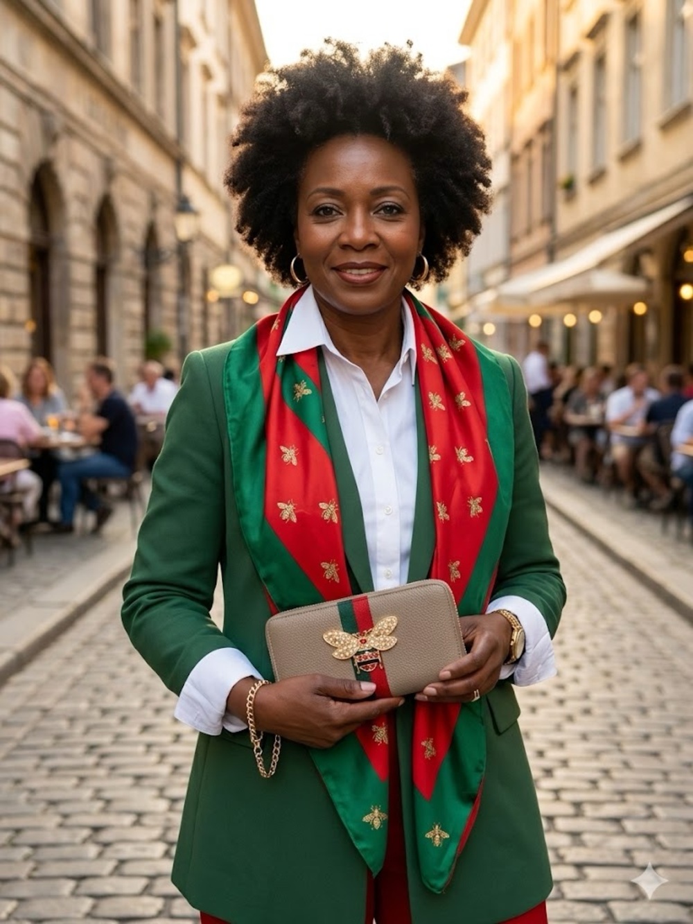 Fashion bee red and green wallet